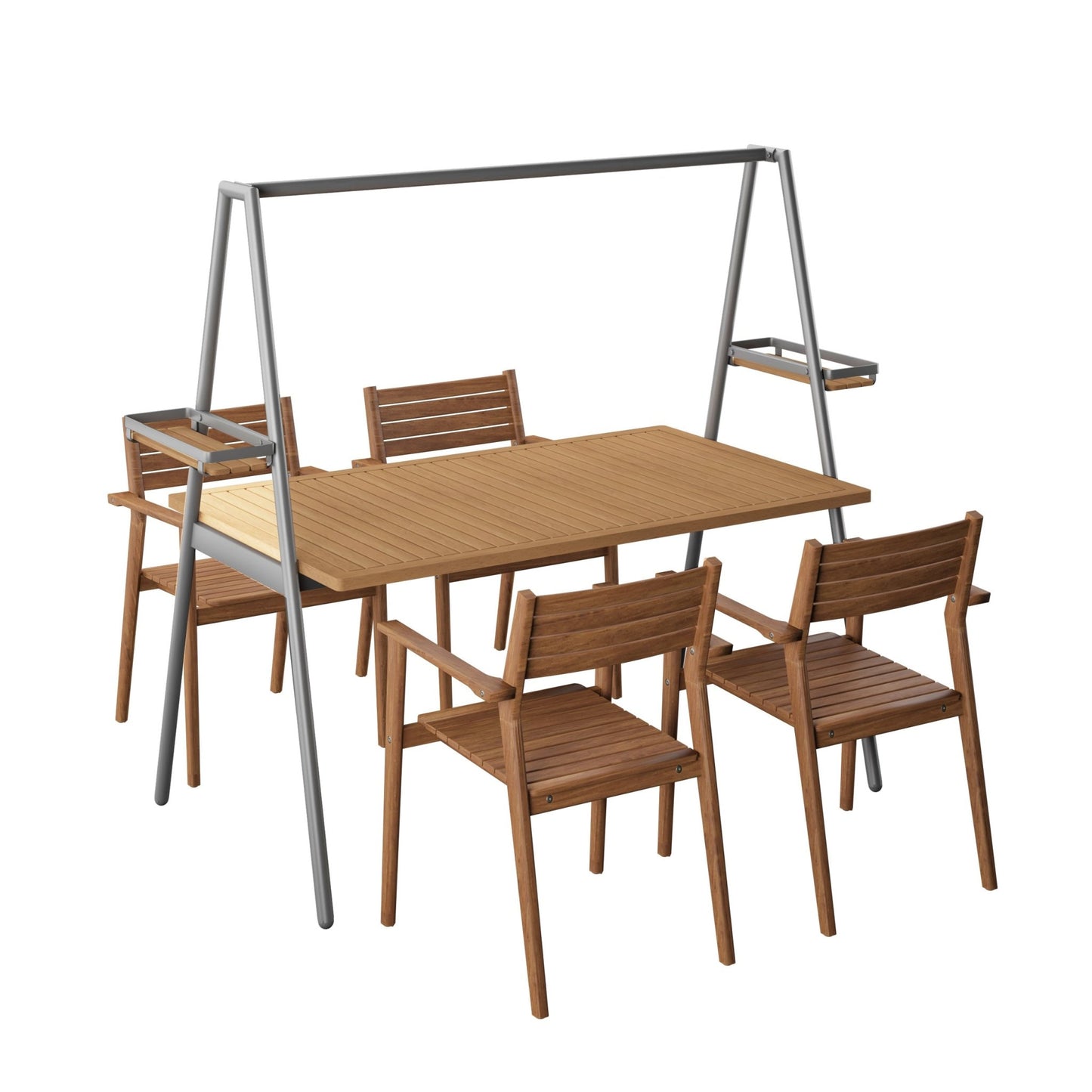 Comedor Exterior con Acabado tipo Teca para 4 personas