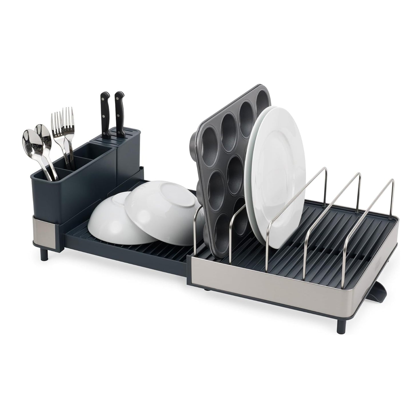 Joseph Joseph - Escurridor De Platos Y Trastes Expandible De Acero Negro