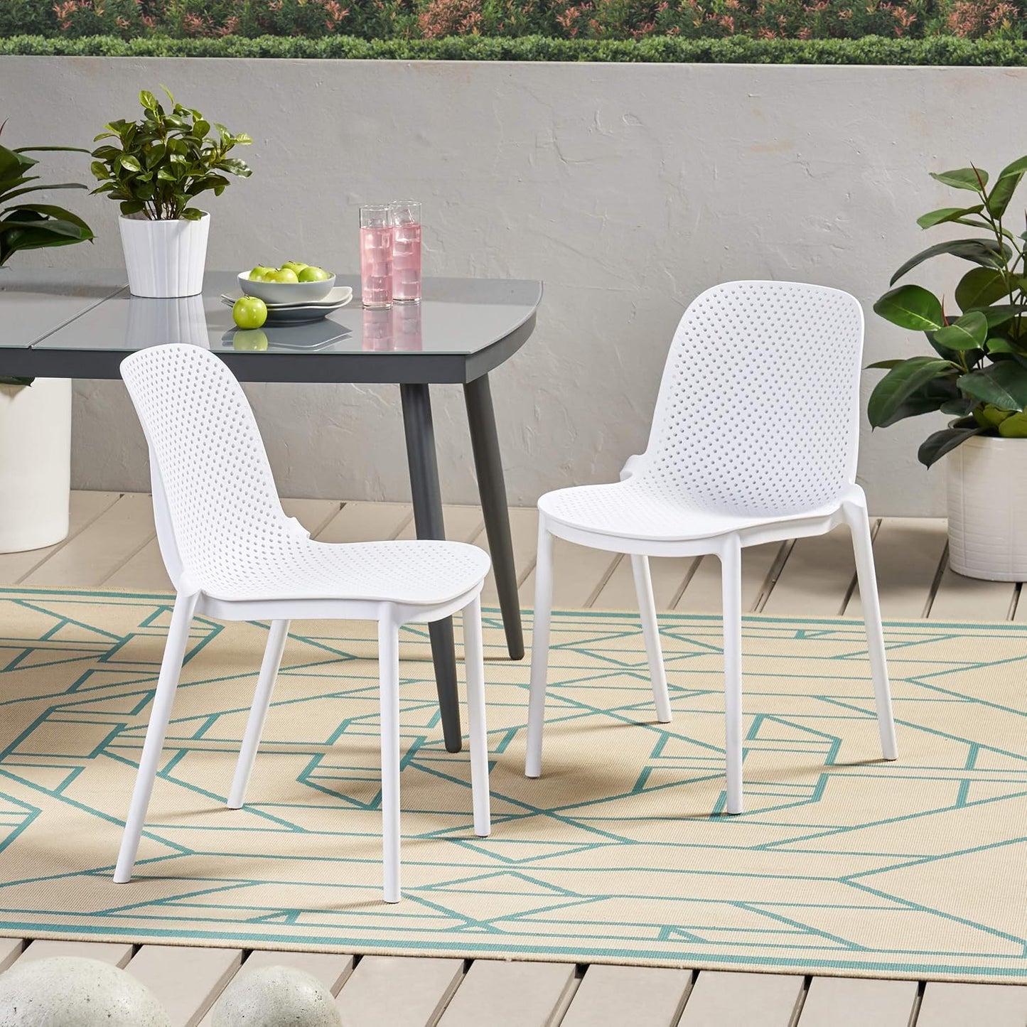 Set de 4 Sillas de Jardin con Proteccion UV