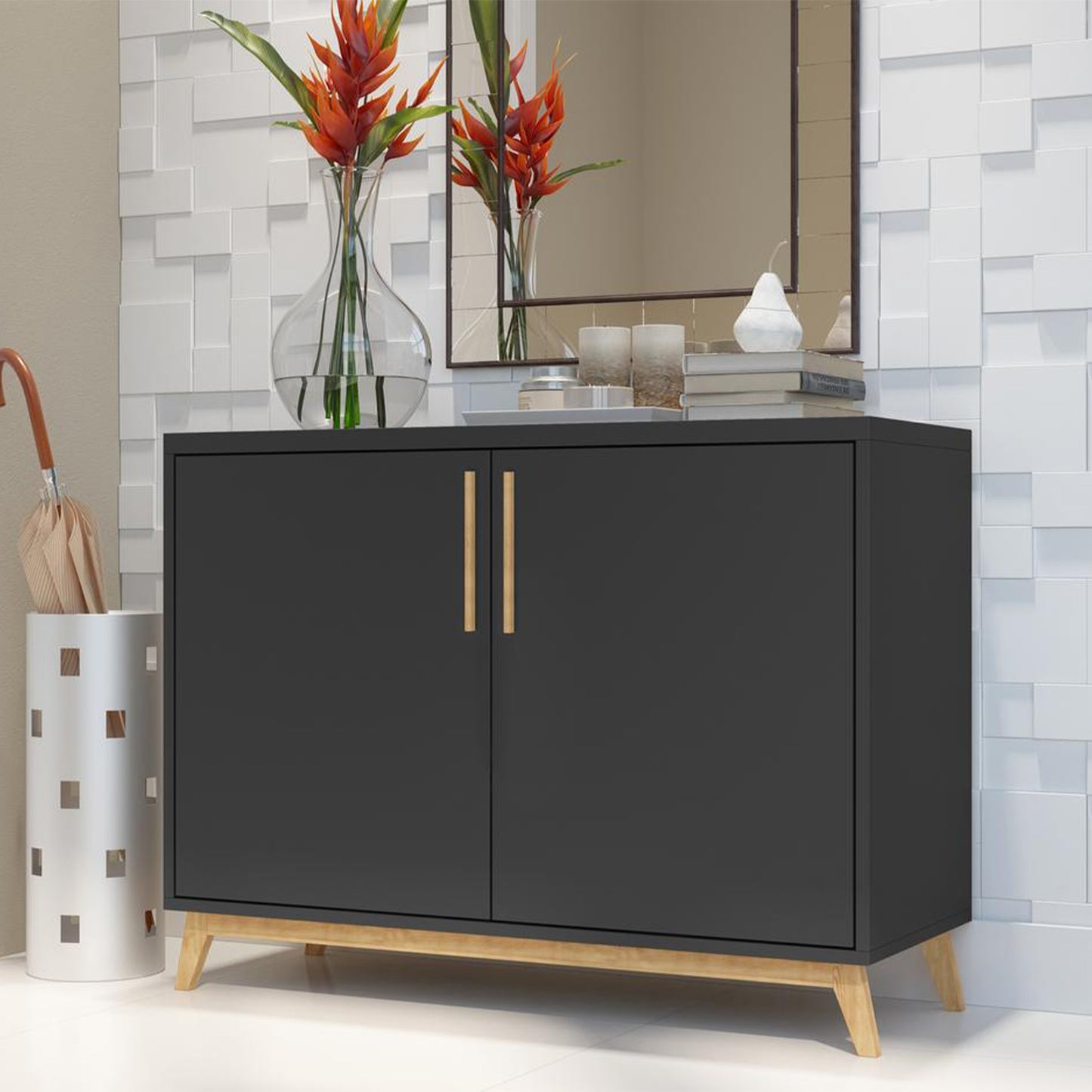 Modular Cómoda Negro con puertas