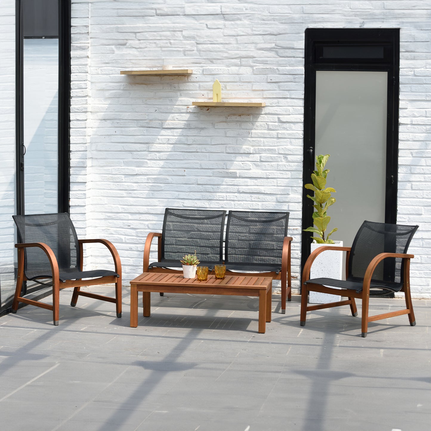 Set Manhattan De 4 Piezas Ideal Para Jardin Y Exteriores