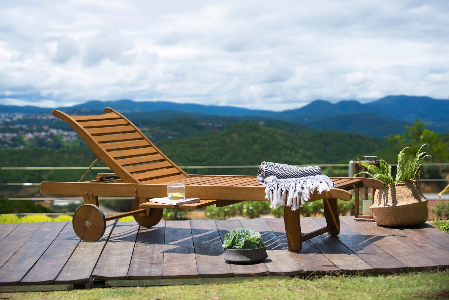 Camastro de Madera para Exterior Phuket con Ruedas