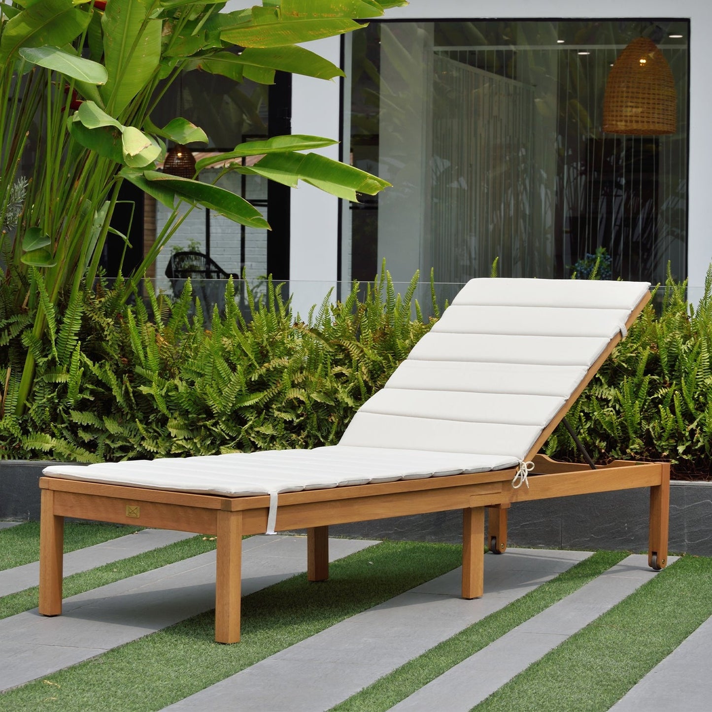 Camastro Kingsbury de Madera con Cojin y Rueditas