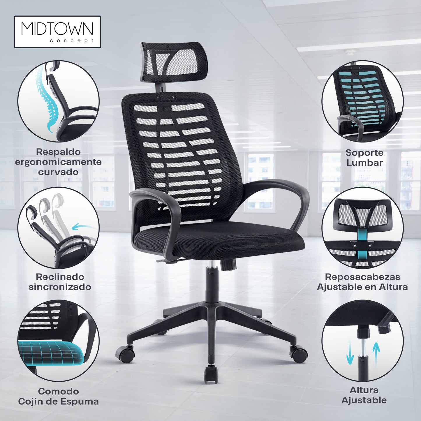 Silla Ejecutiva Ergonomica de Oficina Y Escritorio Moderna