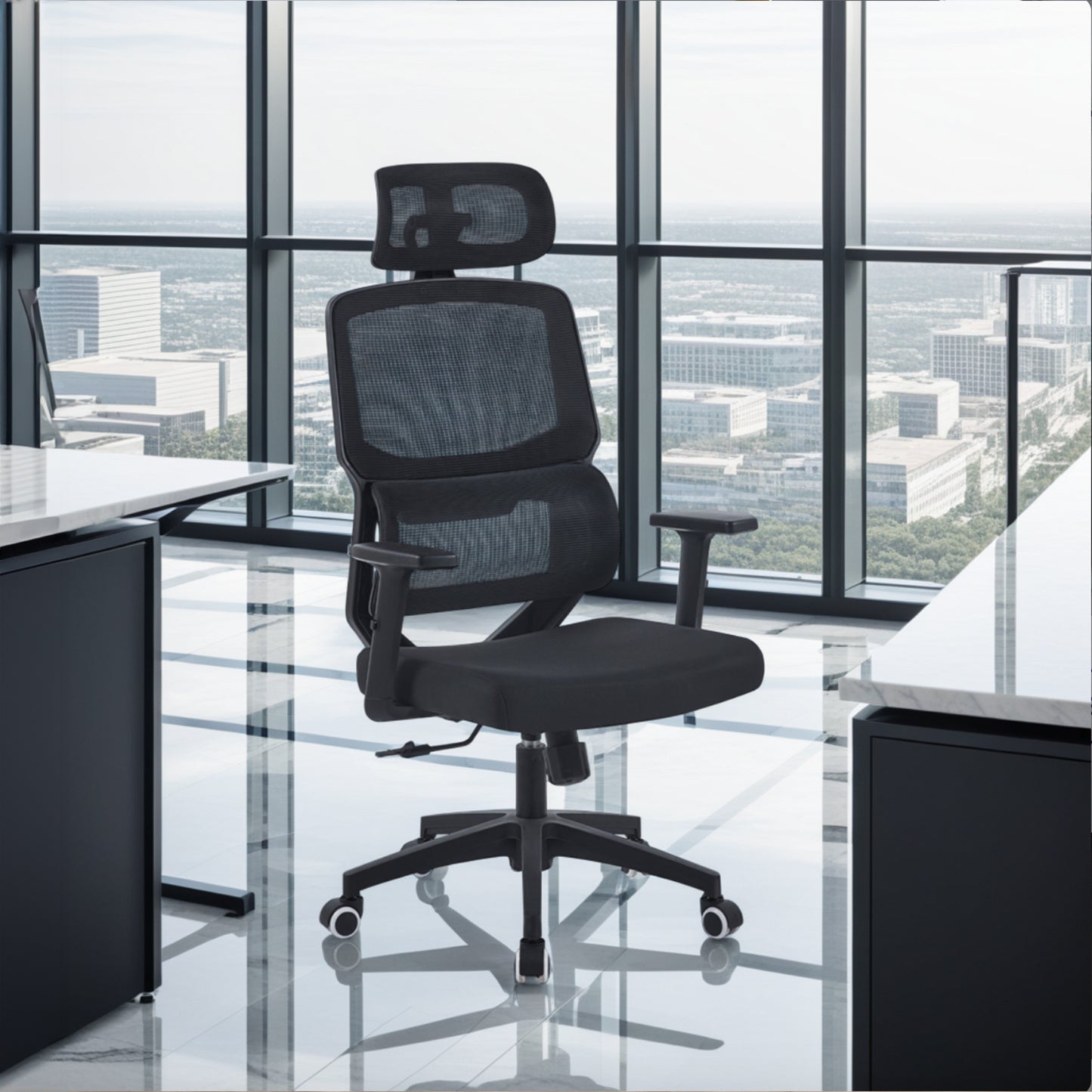 Silla de Escritorio y Oficina Ergonomica con Soporte Lumbar