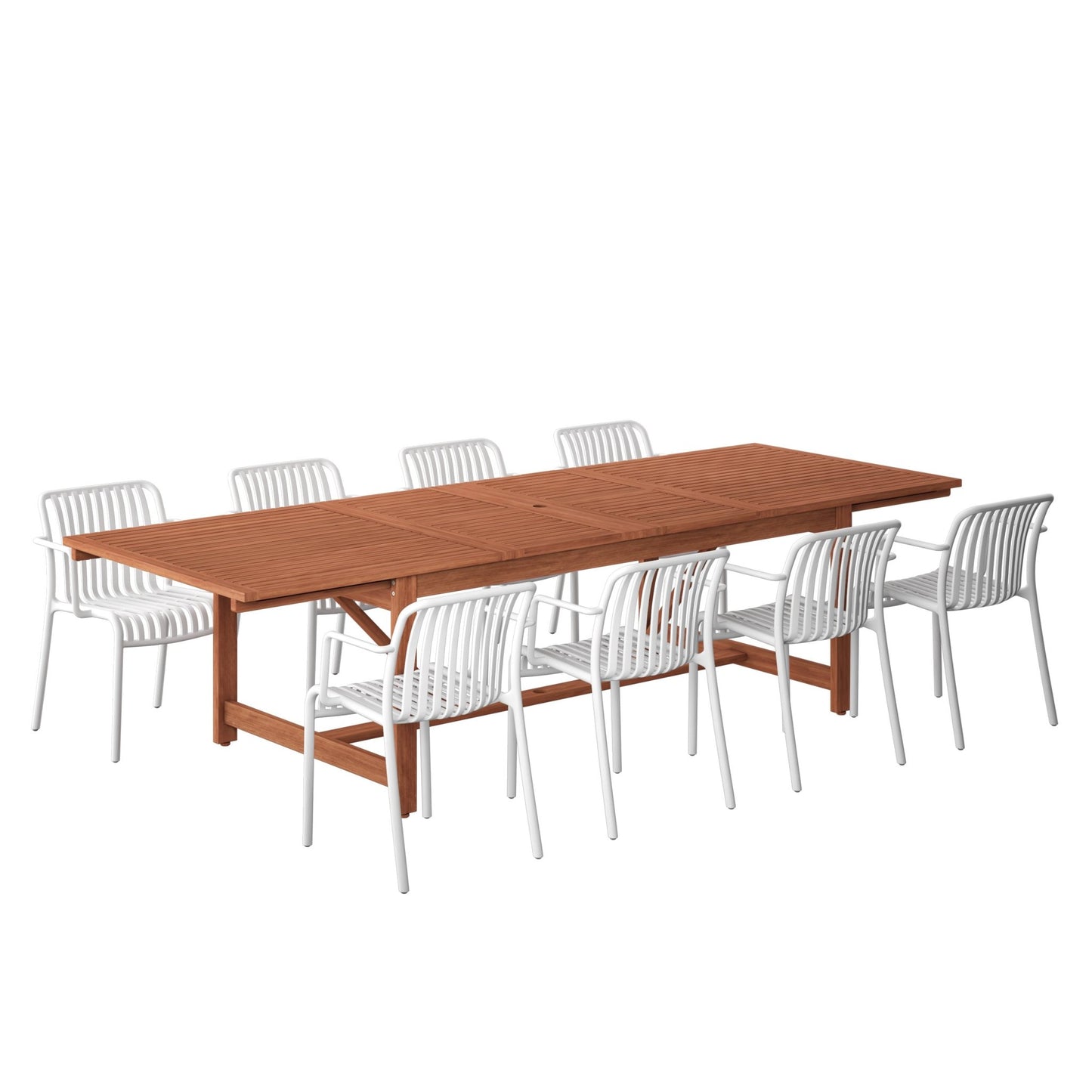 Comedor Extensible Montana con 8 Sillas Plasticas