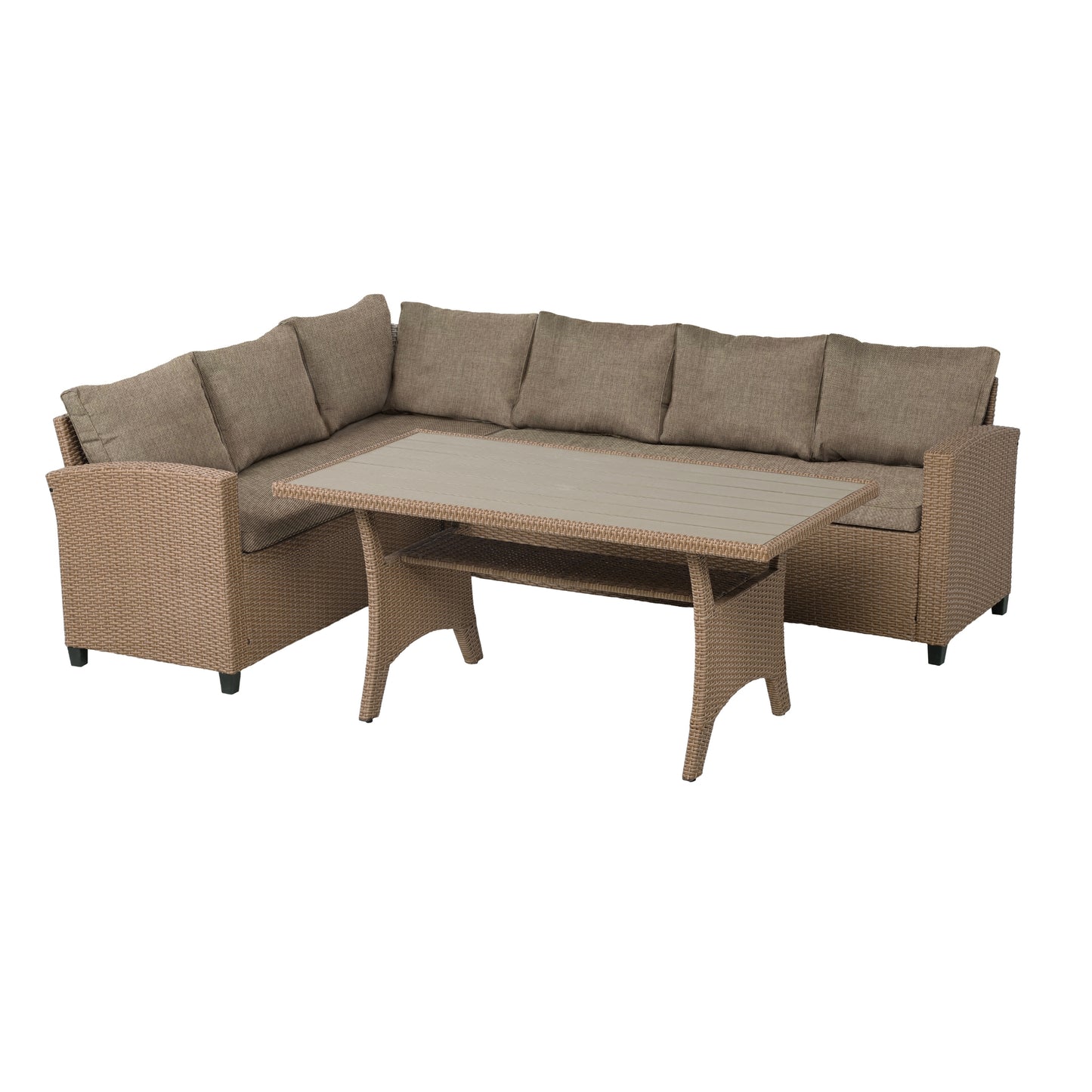Set Patio Jardin 2 Sofás y Mesa Rattán Beige