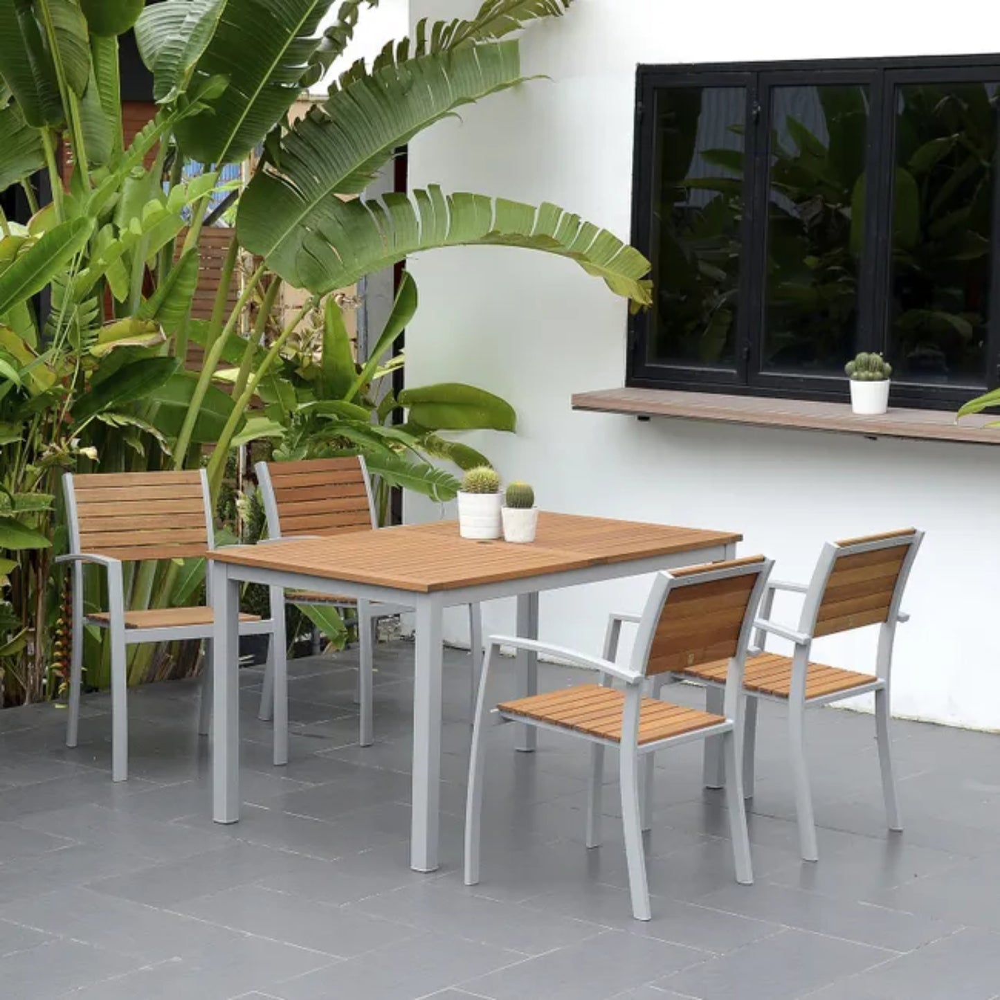 Set 2 Sillas Barcelona para Jardin y Exterior