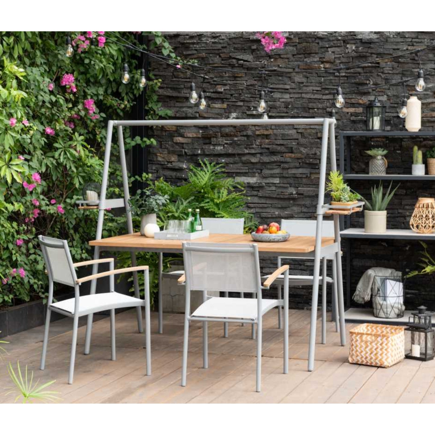 Comedor Copenhagen de Madera y Aluminio para 4 Personas