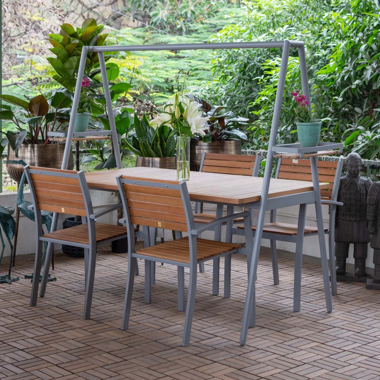 Comedor Siena de Madera y Aluminio para 4 Personas