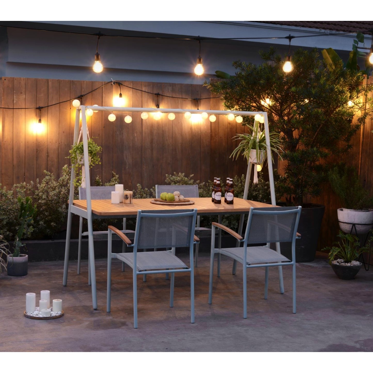 Comedor Copenhagen de Madera y Aluminio para 4 Personas
