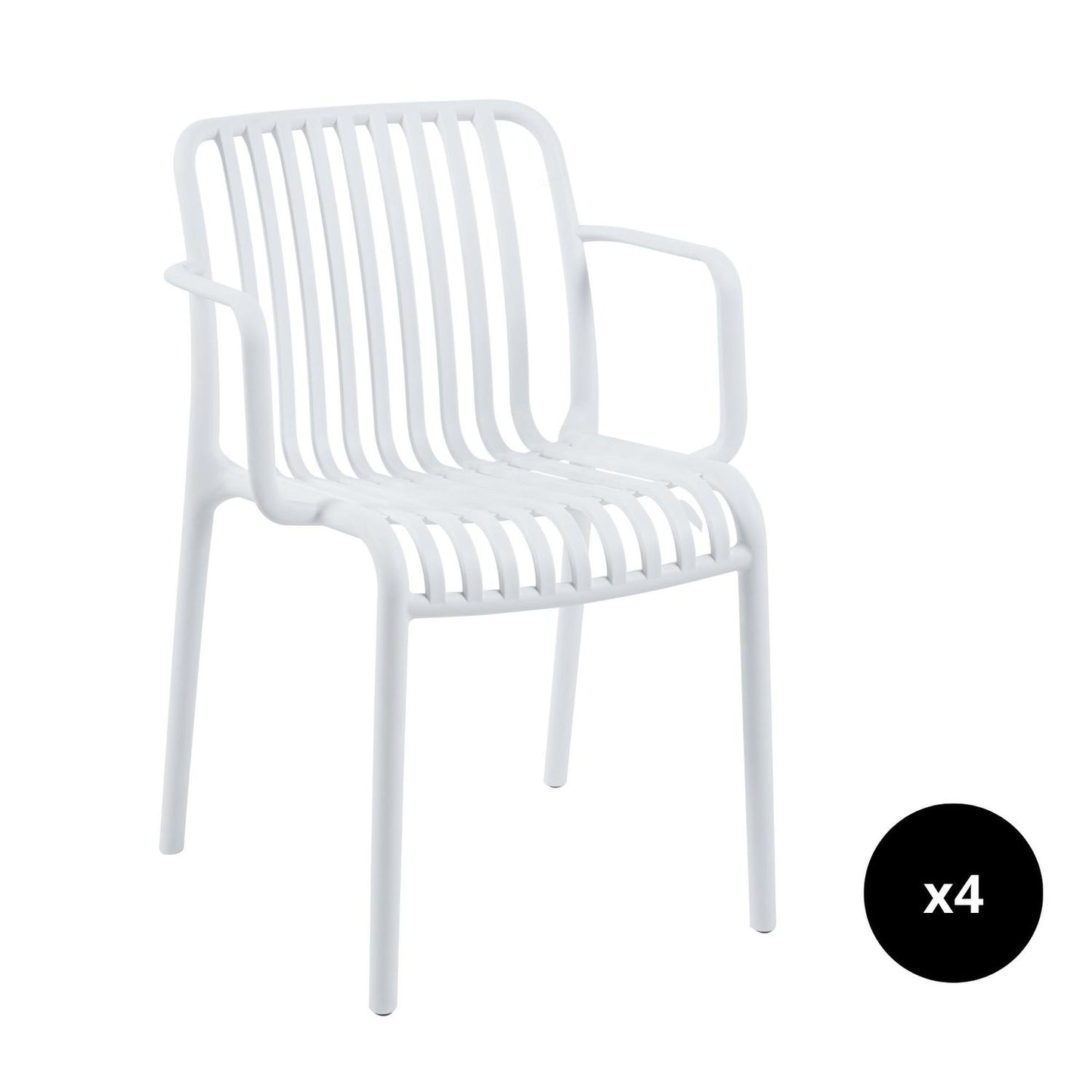 Set 4 Sillas de Jardin y Exterior con Proteccion UV