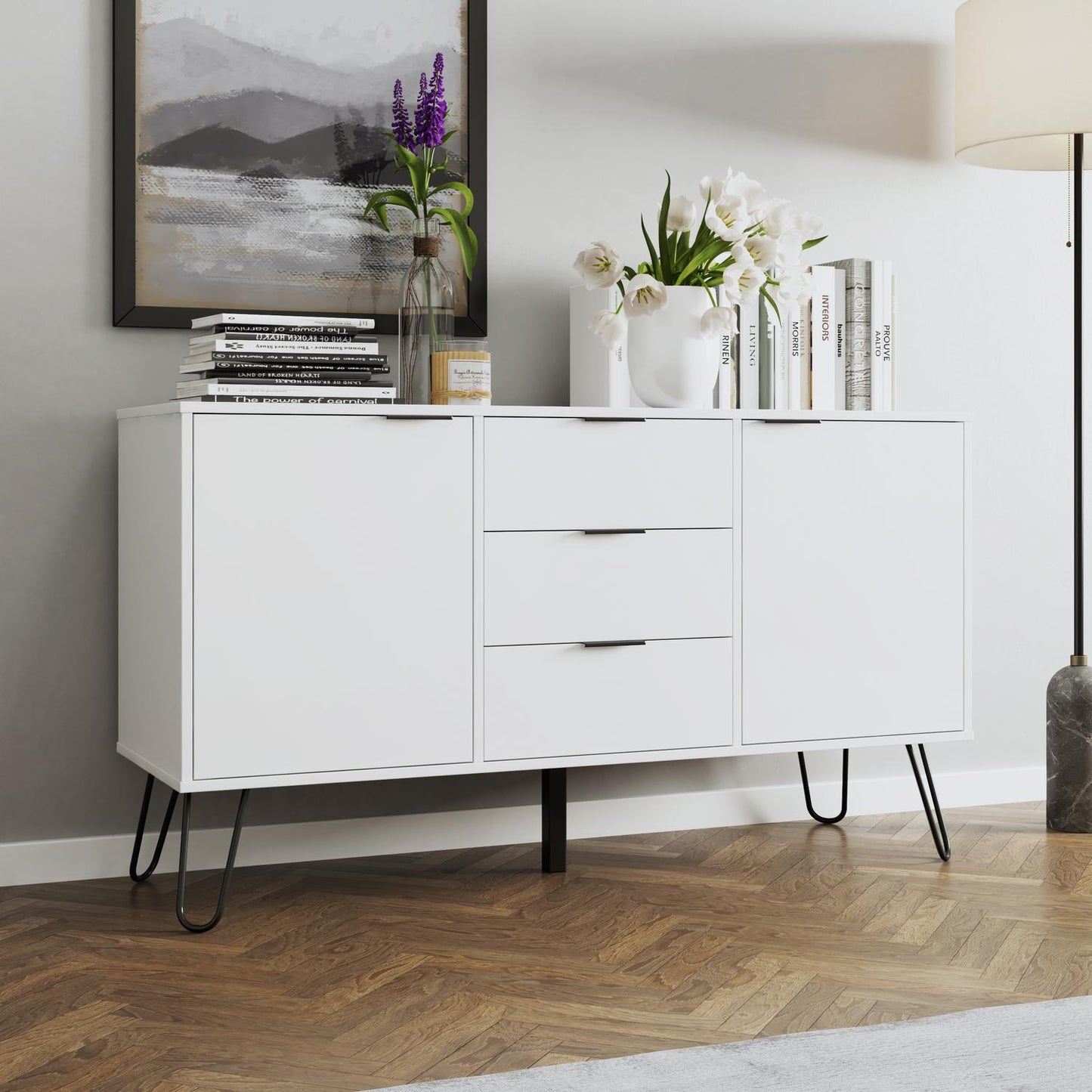 Comoda Cajonera 2 Puertas y 3 Cajones