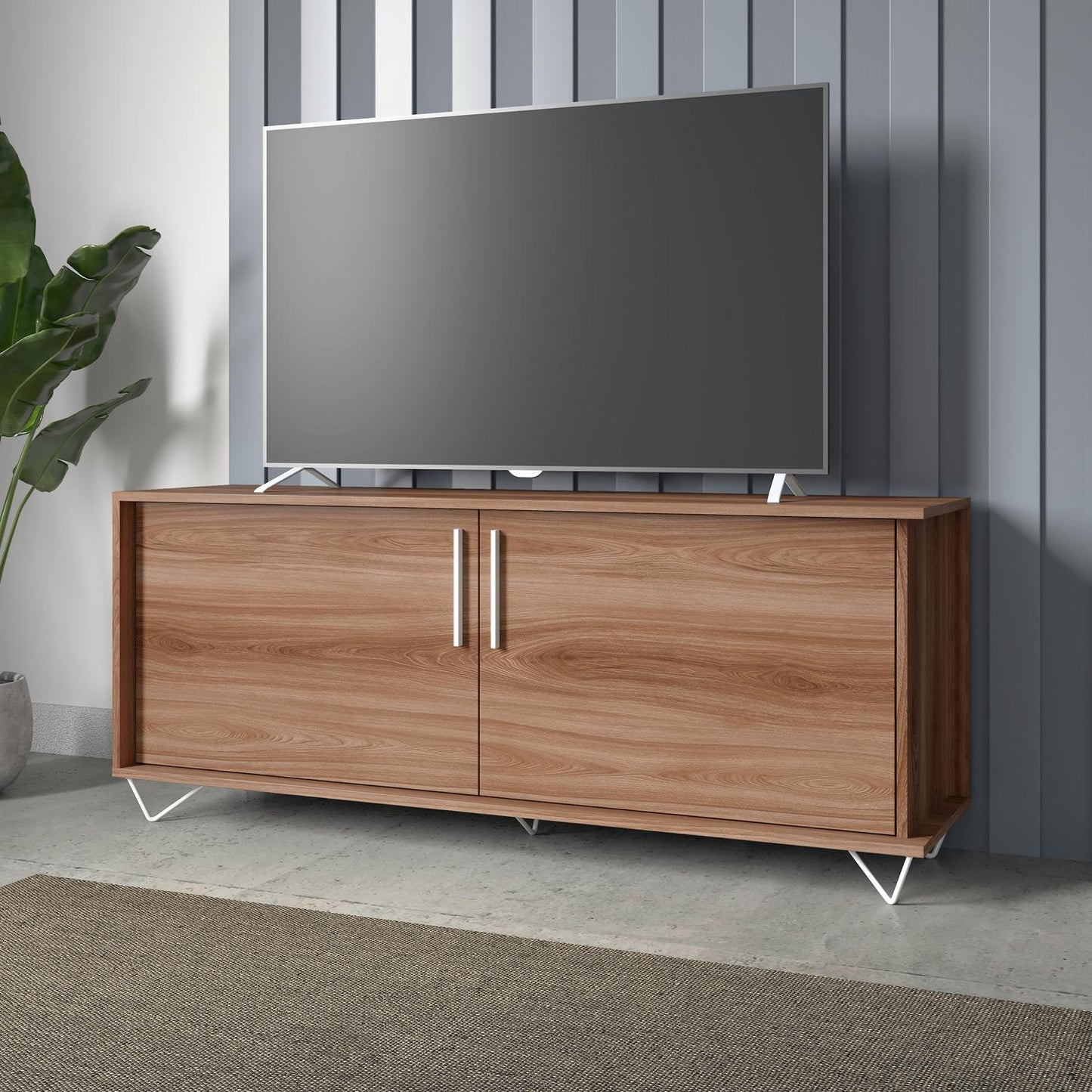 Mueble Modular Rack ideal para TV 60" centro entretenimiento marrón